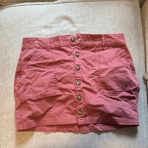 Garage Pink Button-Front Skirt